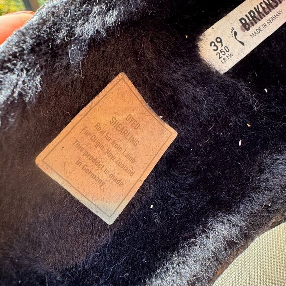 New Birkenstock Arizona Shearling Sandals in Suede Black US 8 / EUR 39 - Picture 6 of 12